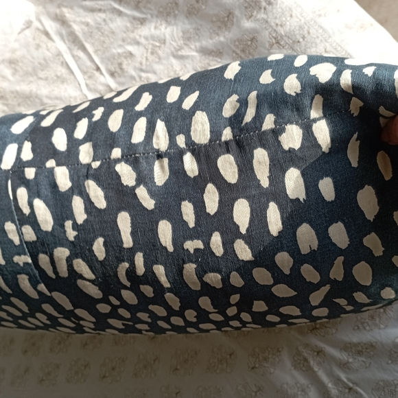 Navy Blue and White Boho Speckled Cushion - Picture 12 of 16